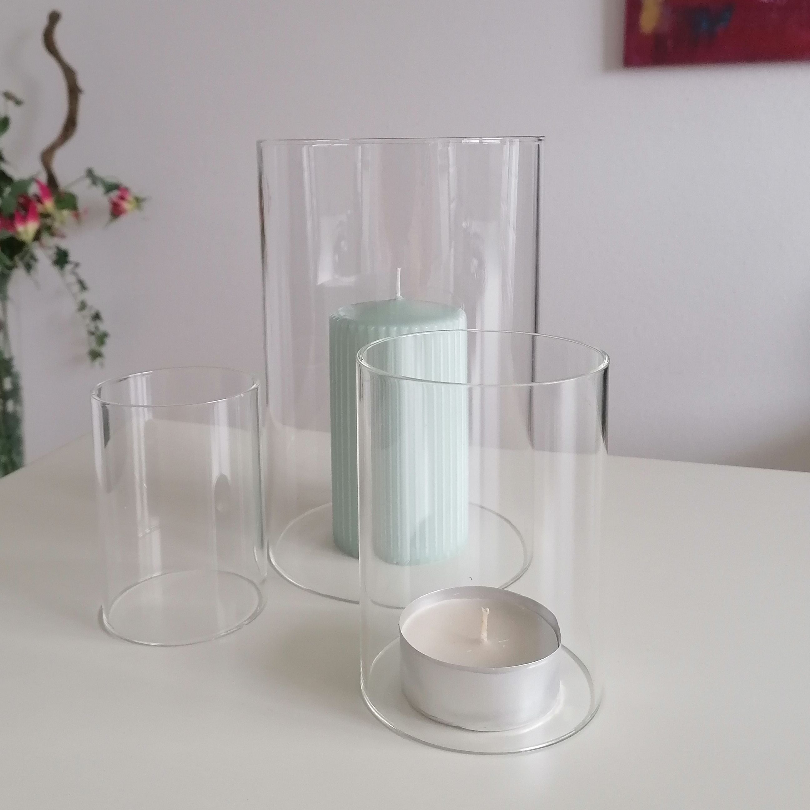 Windlichtzylinder Ø 40 cm H 49 cm